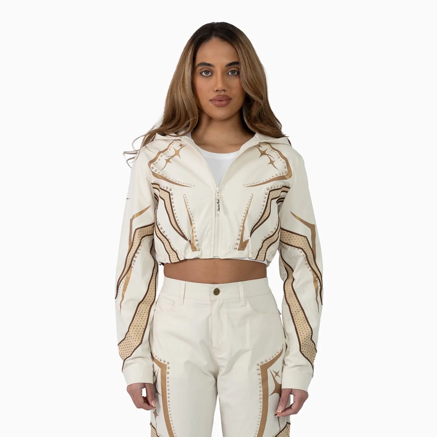 Women’s Oatmeal Cropped Tracksuit