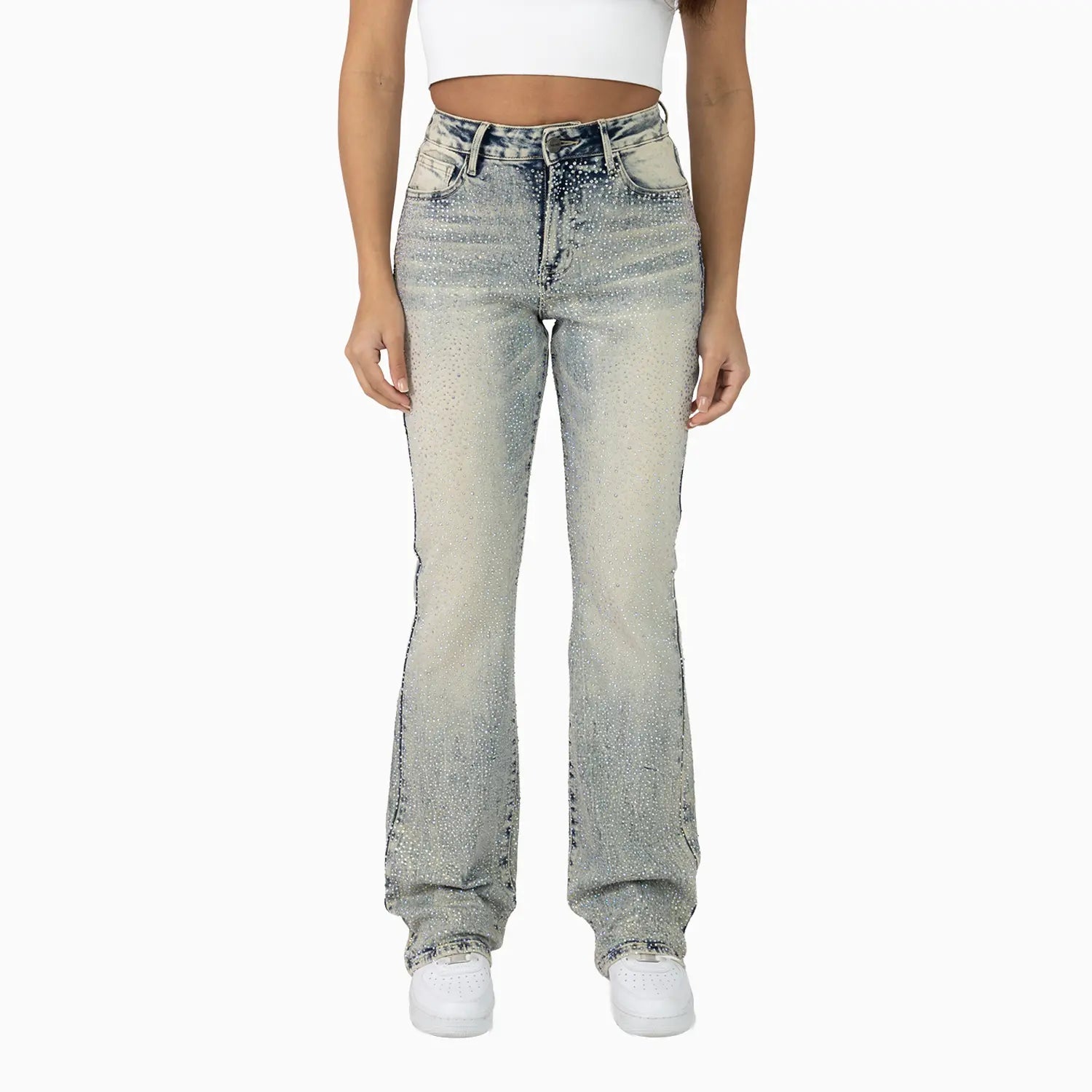 Women's High Rise Rhinestone Jean Pant