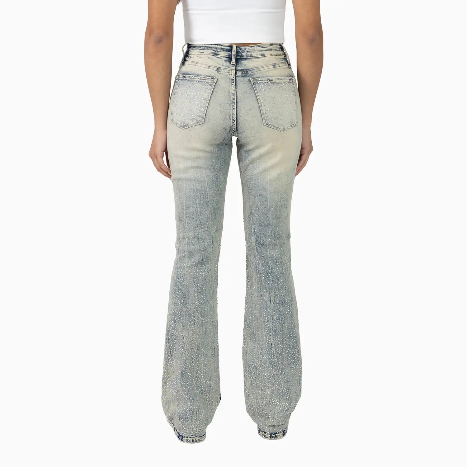 Women's High Rise Rhinestone Jean Pant